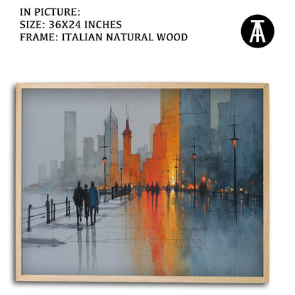 Artwork in Natural Wood Frame