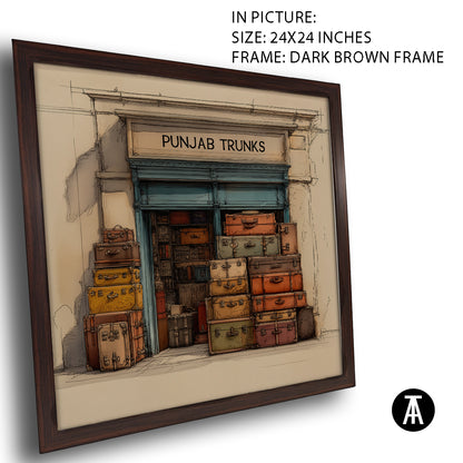 Artwork in Dark Brown Frame