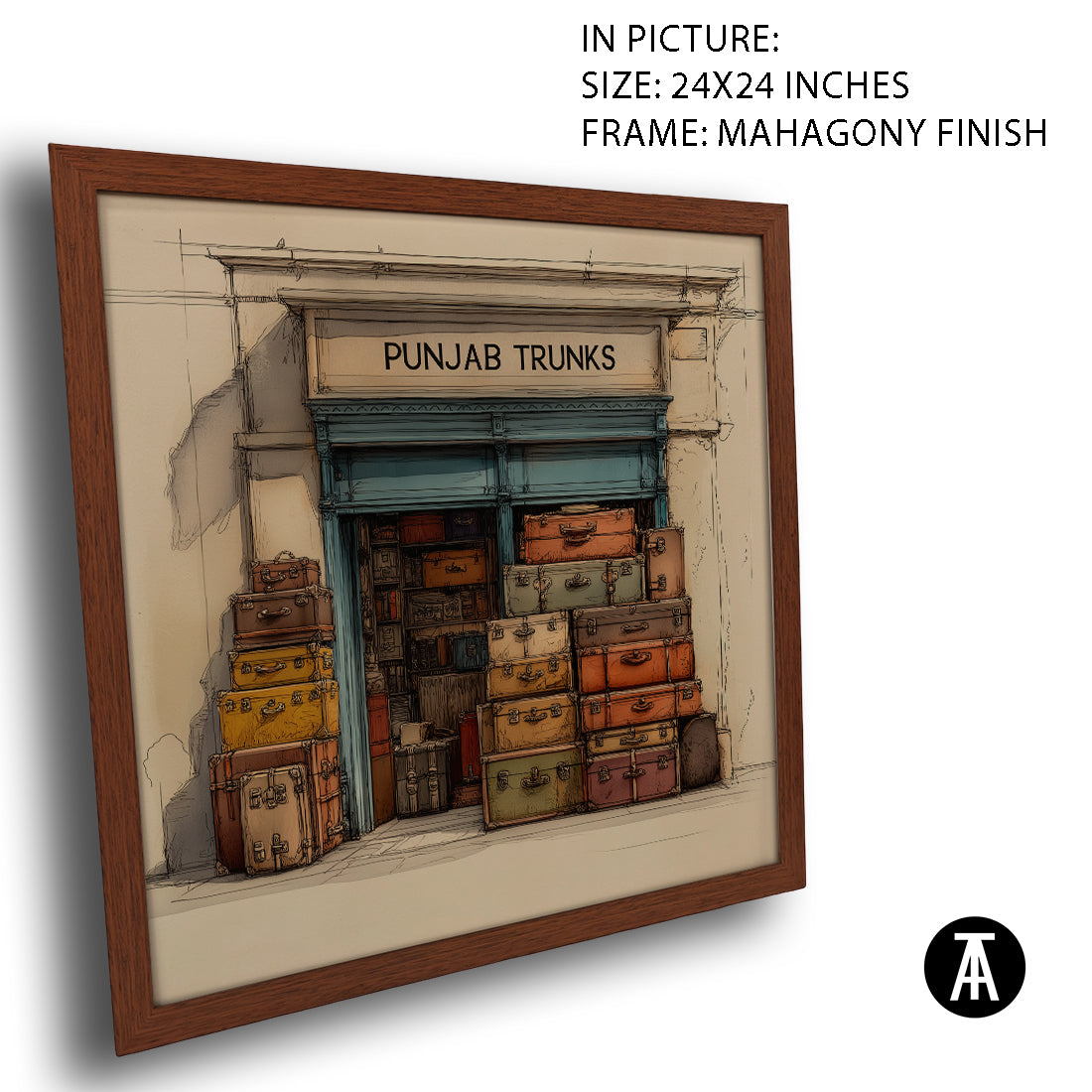 Artwork in Mahogany Finish Frame