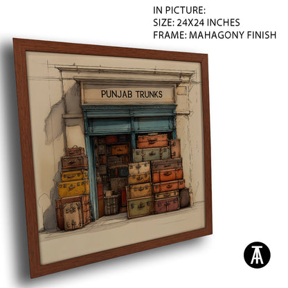 Artwork in Mahogany Finish Frame