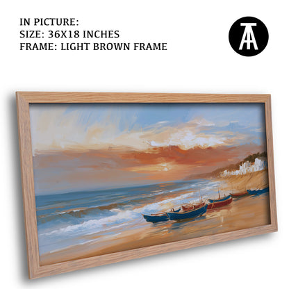 Artwork in Light Brown Frame