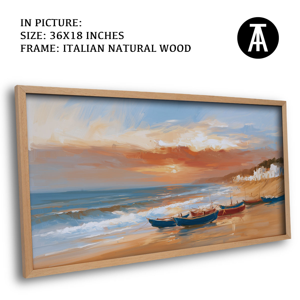 Artwork in Natural Wood Frame