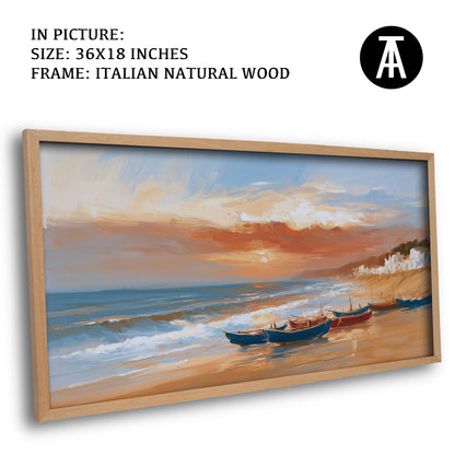 Artwork in Natural Wood Frame
