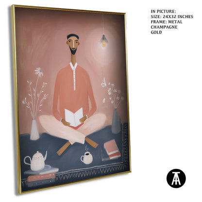 Artwork in Metal Champagne Gold Frame