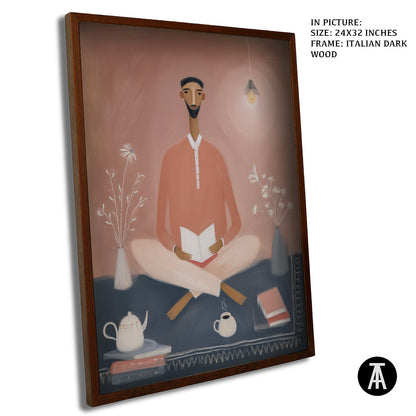 Artwork in Dark Wood Frame