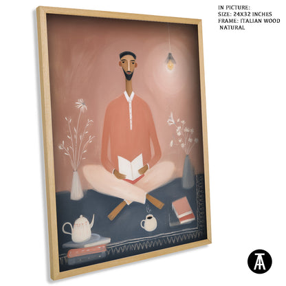 Artwork in Natural Wood Frame