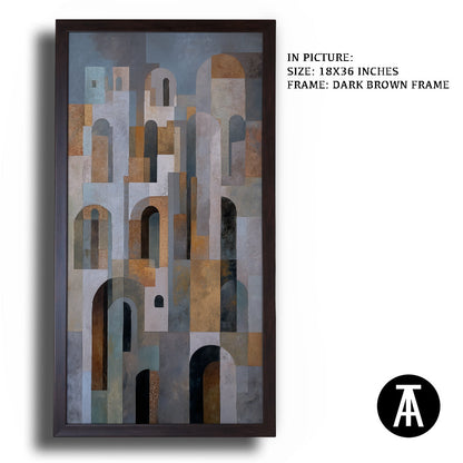 Artwork in Dark Brown Frame