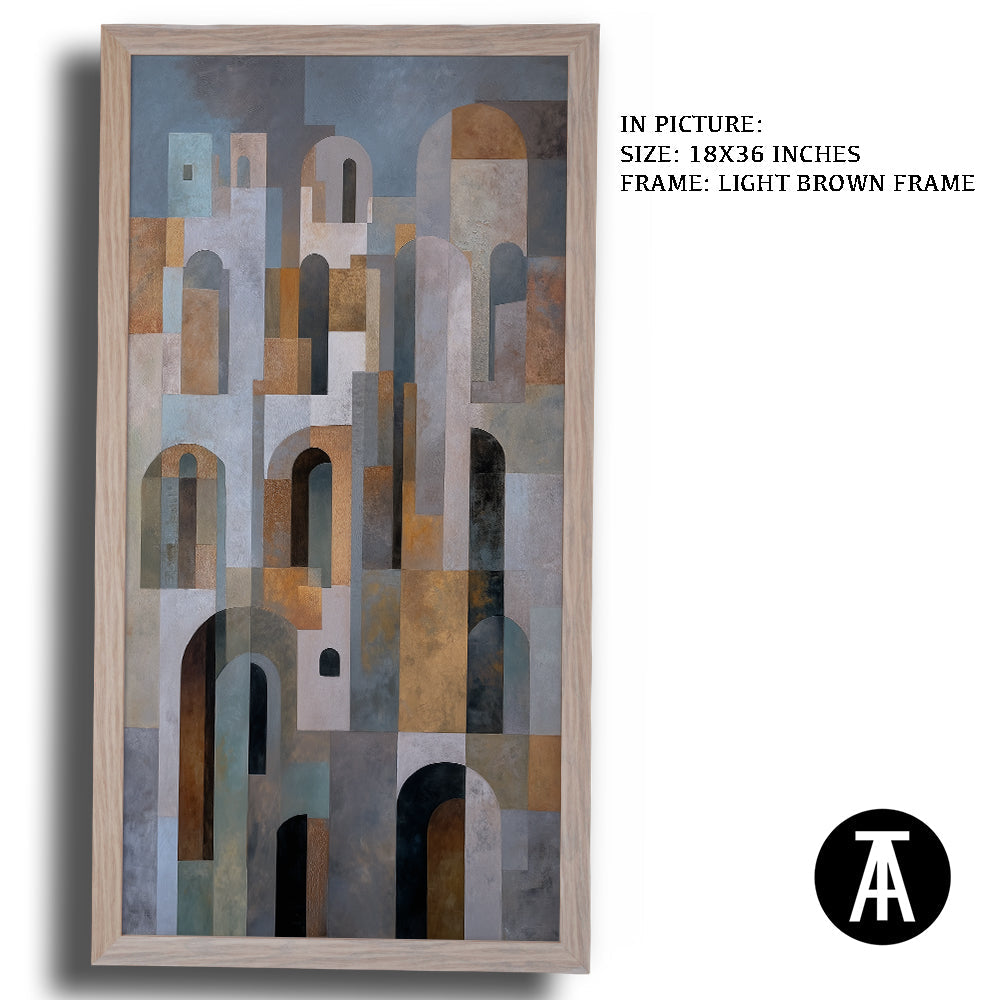 Artwork in Light Brown Frame