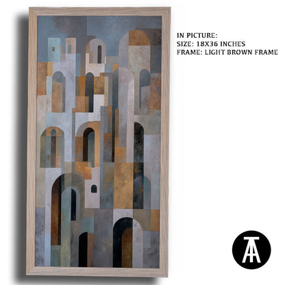 Artwork in Light Brown Frame