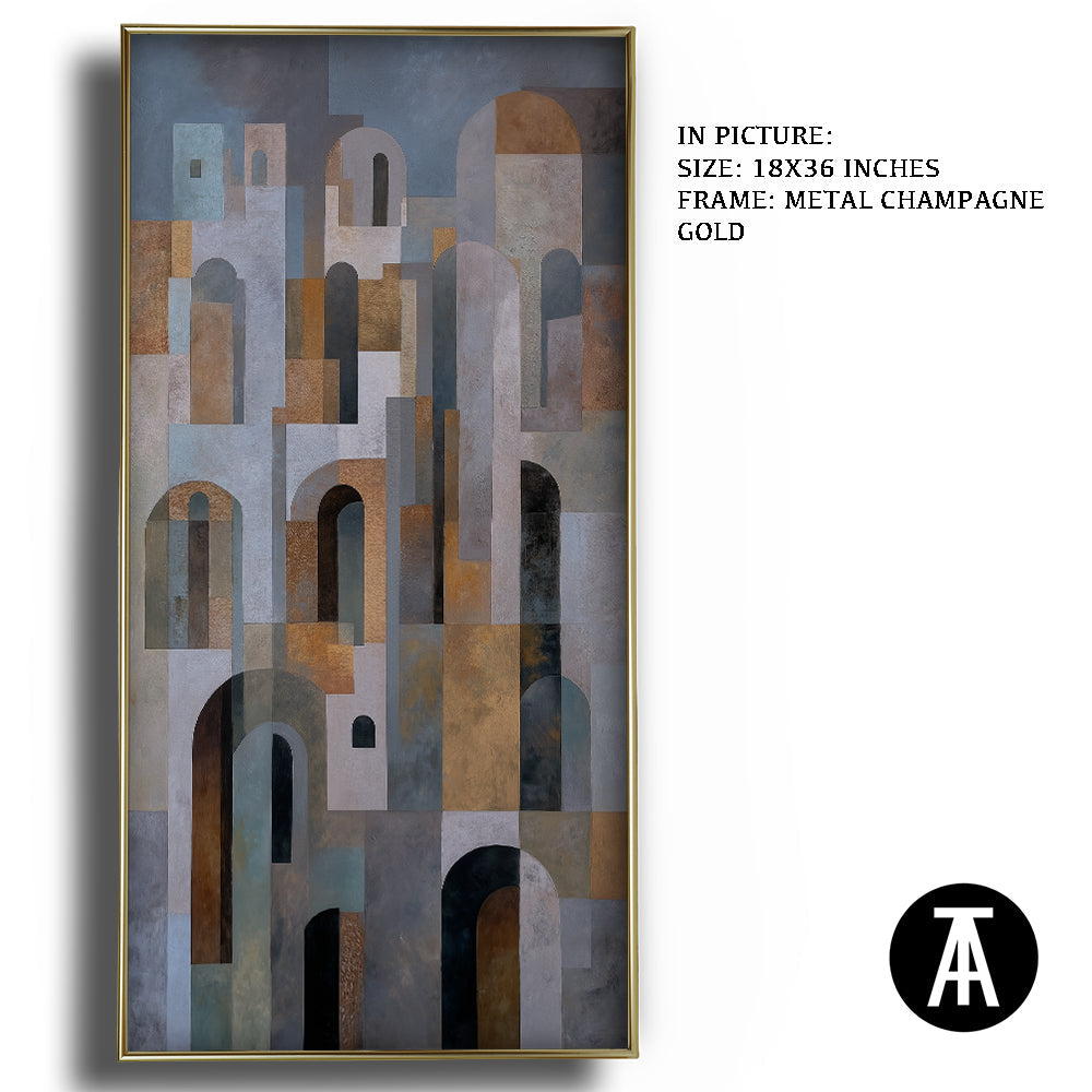 Artwork in Metal Champagne Gold Frame