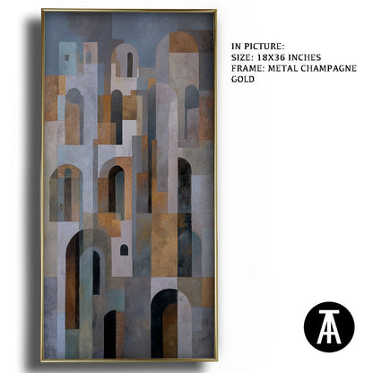 Artwork in Metal Champagne Gold Frame