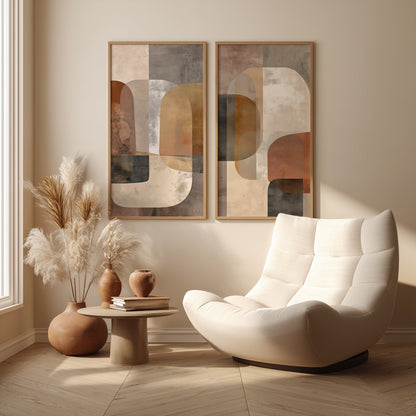 Bauhaus Abstract Painting in a Lifestyle Setting