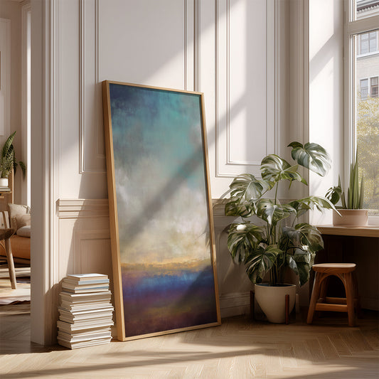 Panoramic Indian Painting in a Lifestyle Setting