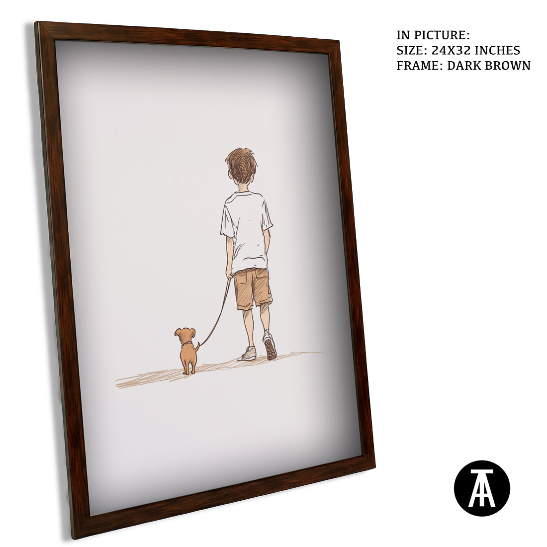 Sample Artwork in Dark Brown Frame
