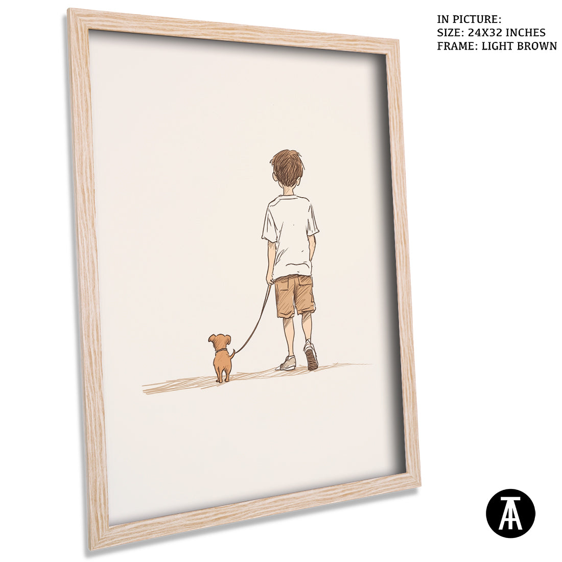 Sample Artwork in Light Brown Frame