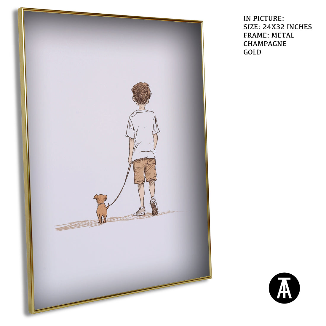 Sample Artwork in Champagne gold Metal Frame