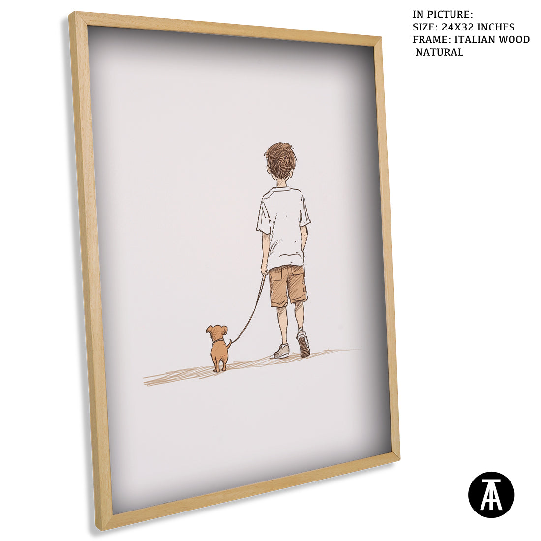 Sample Artwork in Italian Wood Framing Natural