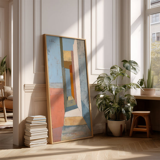 Panoramic Indian Painting in a Lifestyle Setting