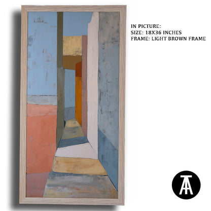 Artwork in Light Brown Frame