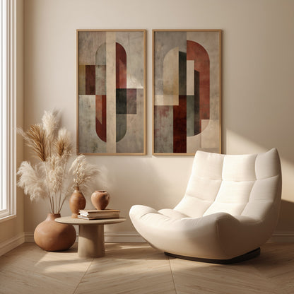 Bauhaus Abstract Painting in a Lifestyle Setting