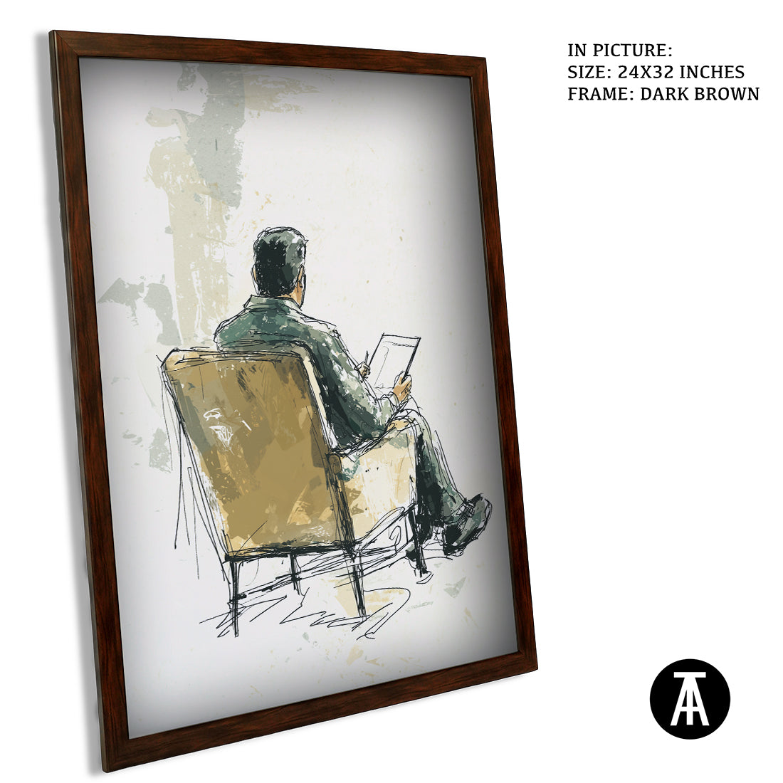Sample Artwork in Dark Brown Frame