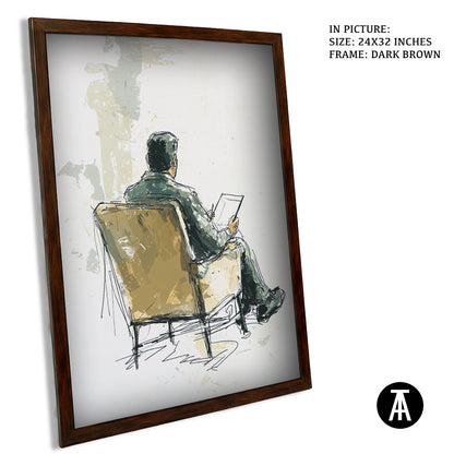 Sample Artwork in Dark Brown Frame
