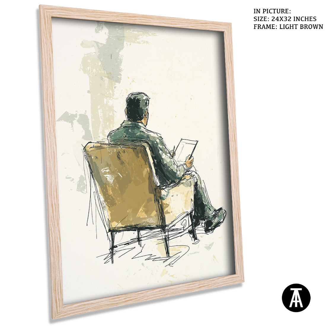 Sample Artwork in Light Brown Frame