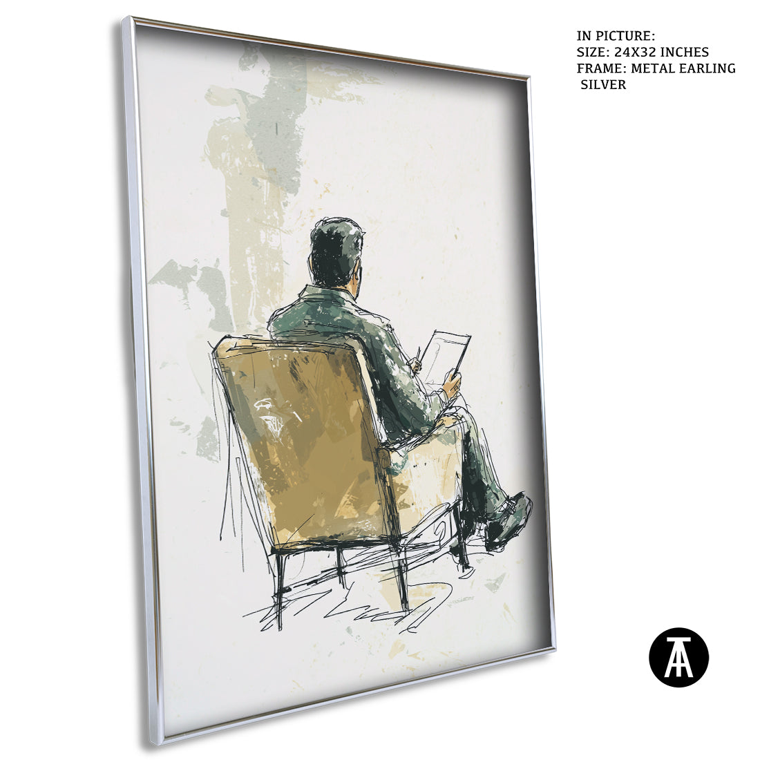 Sample Artwork in Earling Silver Metal Frame