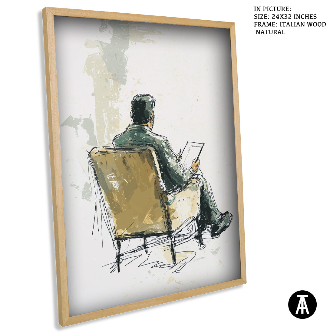 Sample Artwork in Italian Wood Framing Natural