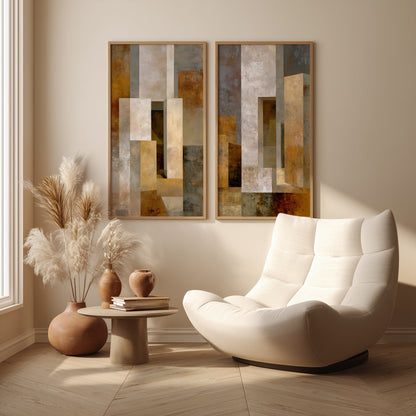 Bauhaus Abstract Painting in a Lifestyle Setting