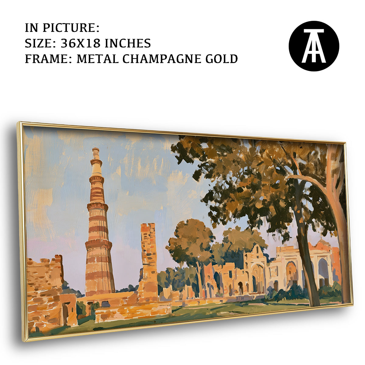 Artwork in Metal Champagne Gold Frame