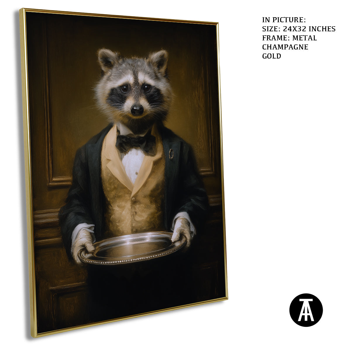 Artwork in Metal Champagne Gold Frame