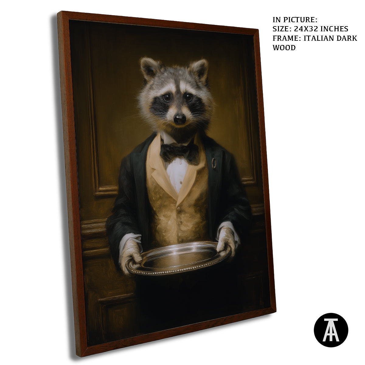 Artwork in Dark Wood Frame