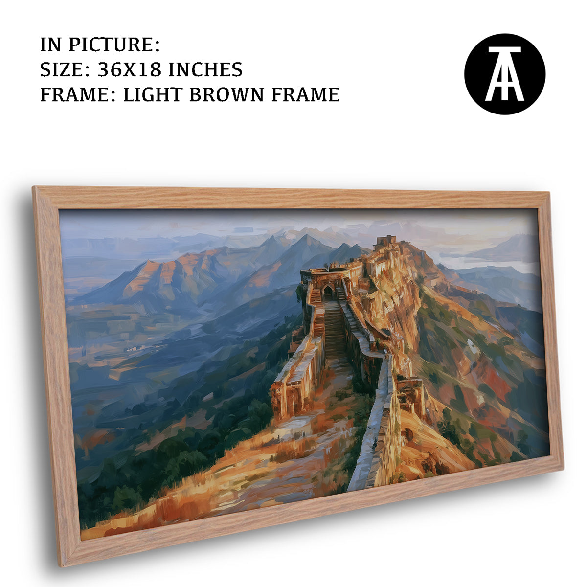 Artwork in Light Brown Frame