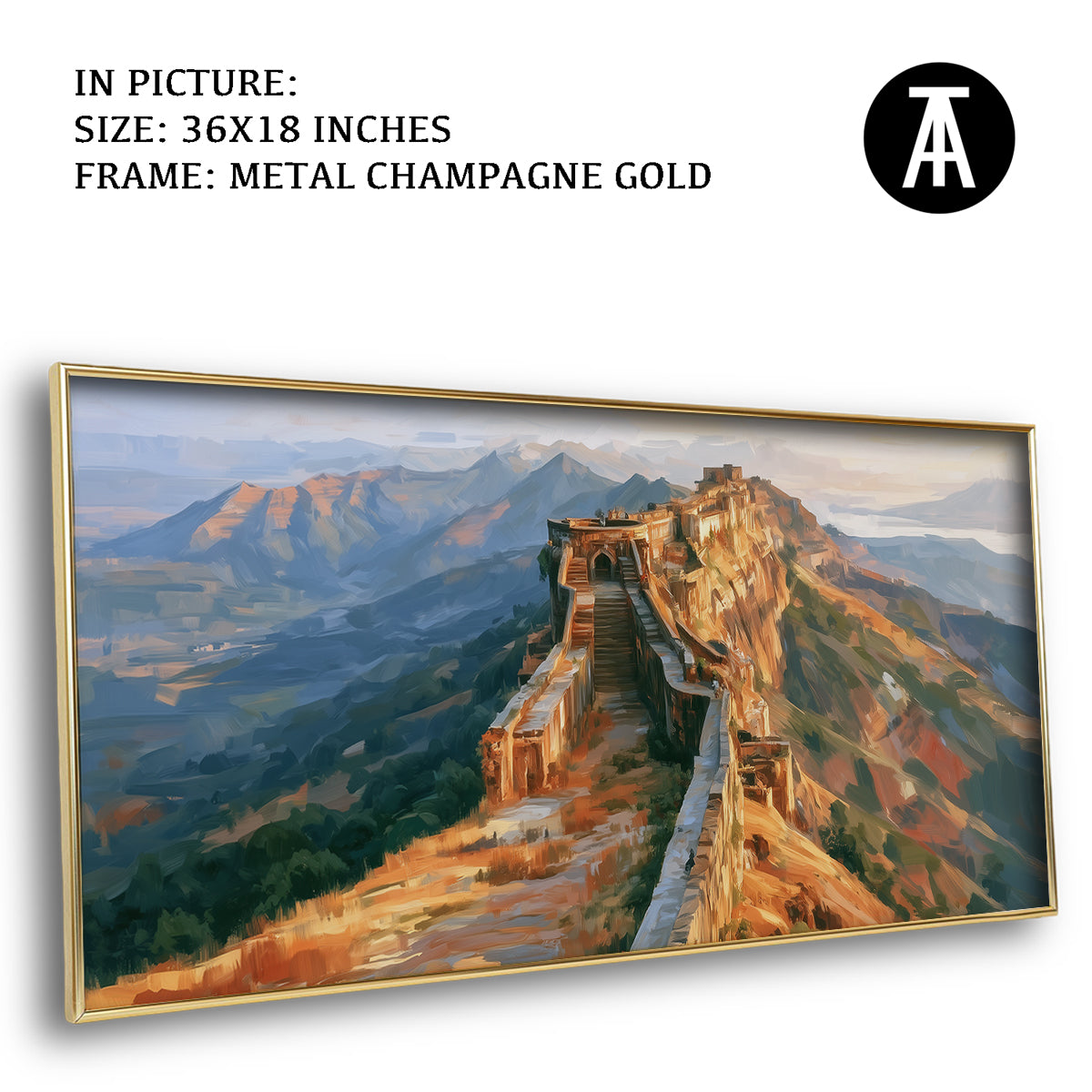 Artwork in Metal Champagne Gold Frame