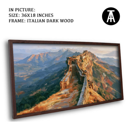 Artwork in Dark Wood Frame