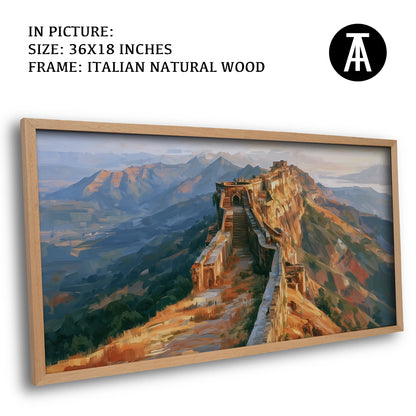 Artwork in Natural Wood Frame