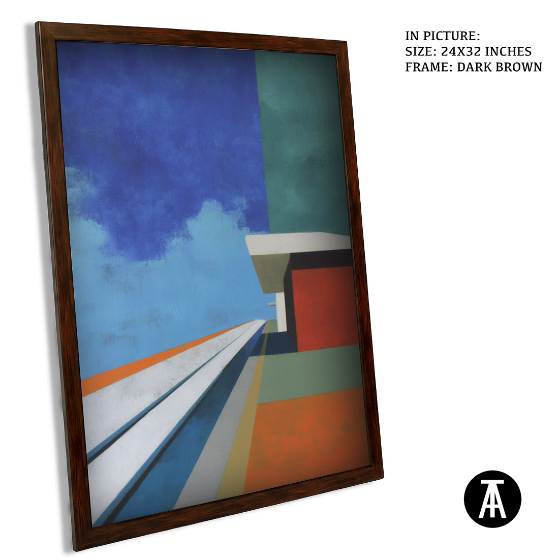 Artwork in Dark Brown Frame