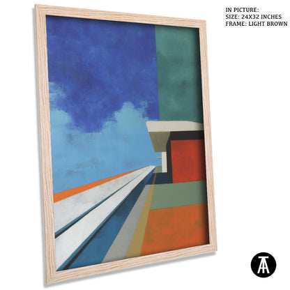 Artwork in Light Brown Frame