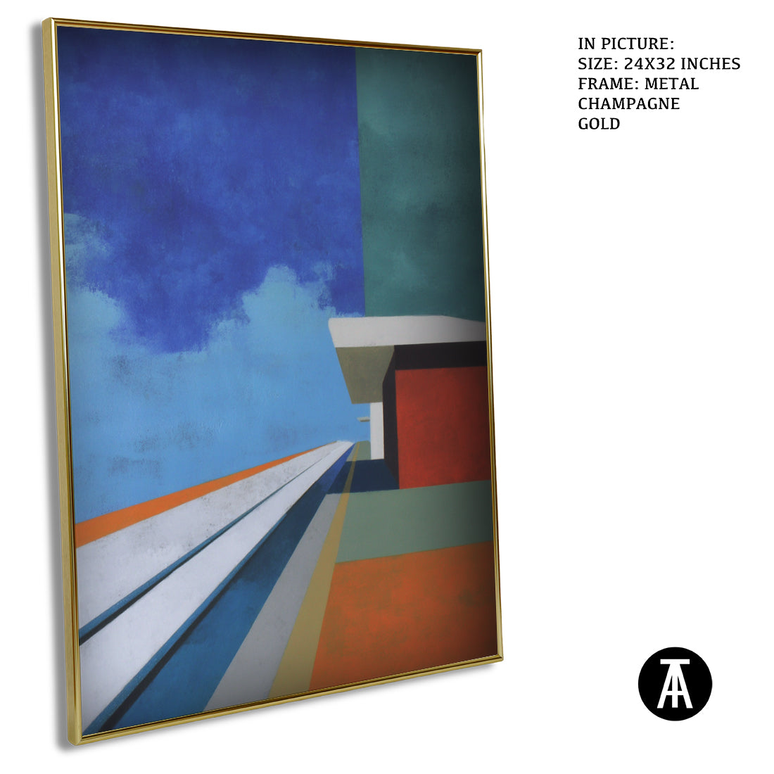 Artwork in Metal Champagne Gold Frame