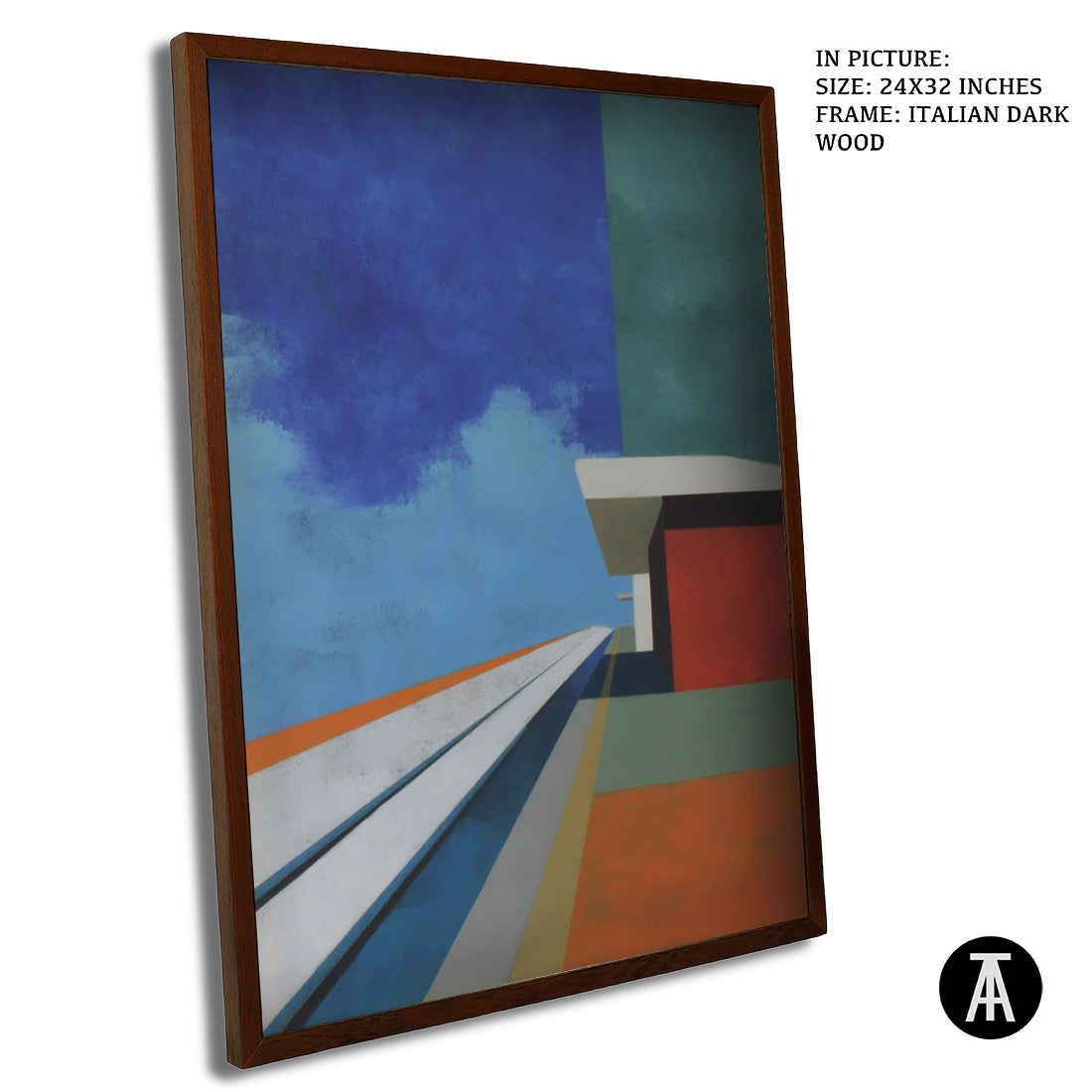 Artwork in Dark Wood Frame