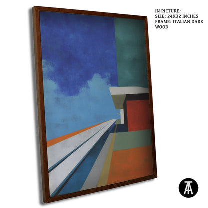 Artwork in Dark Wood Frame