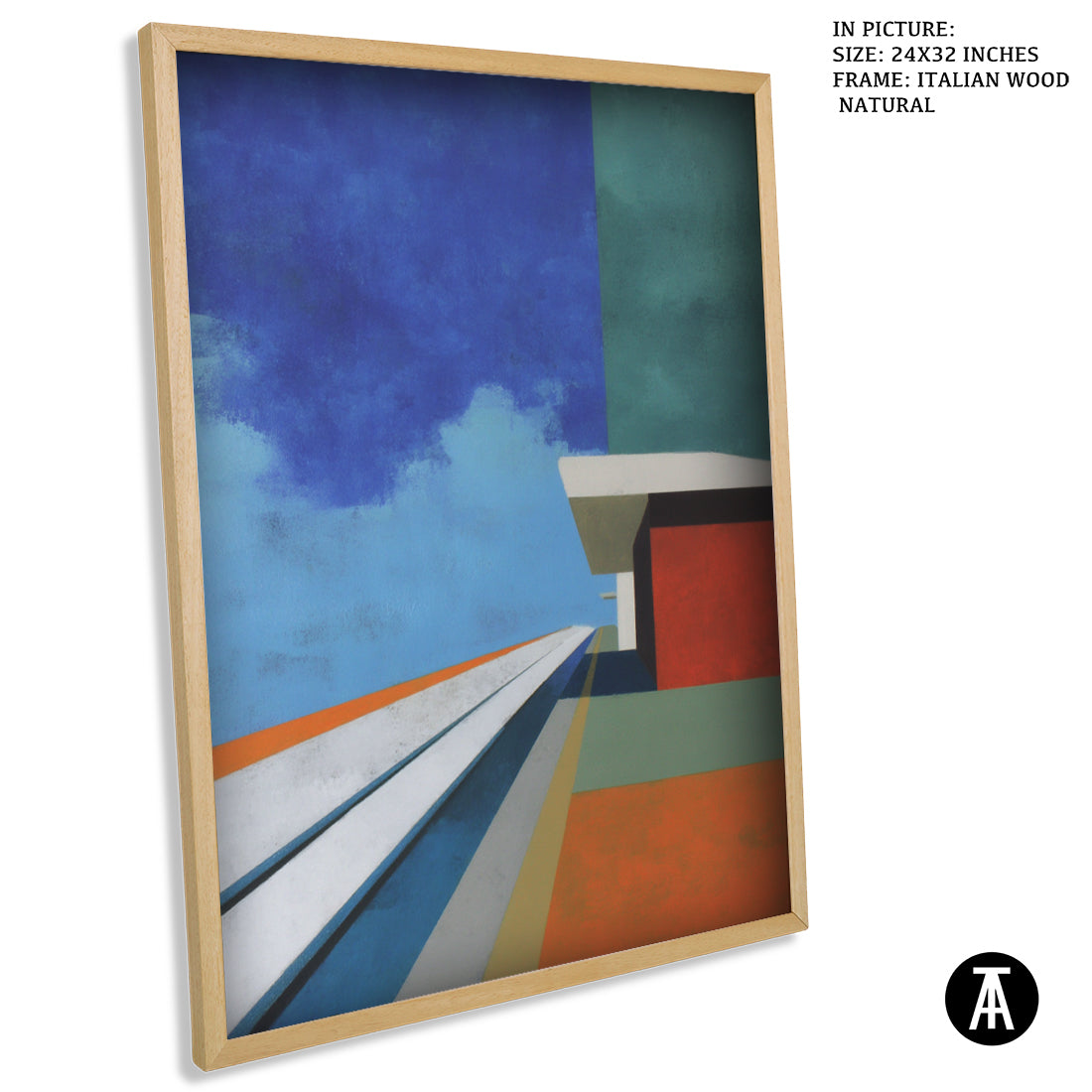 Artwork in Natural Wood Frame