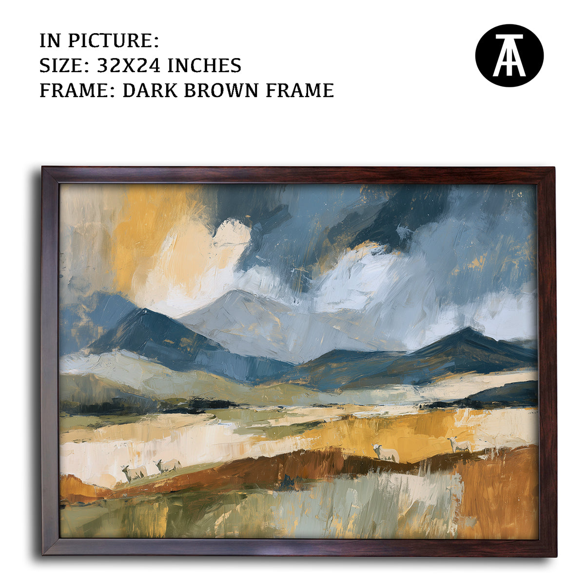Artwork in Dark Brown Frame