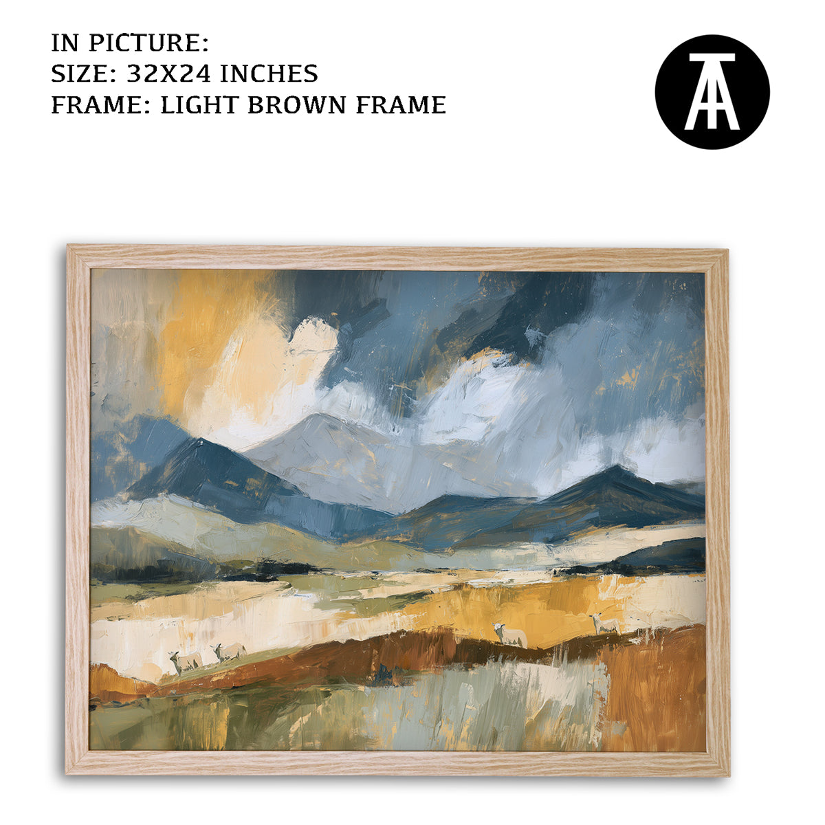 Artwork in Light Brown Frame
