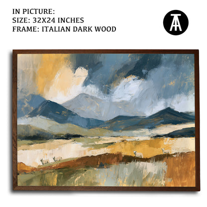 Artwork in Dark Wood Frame