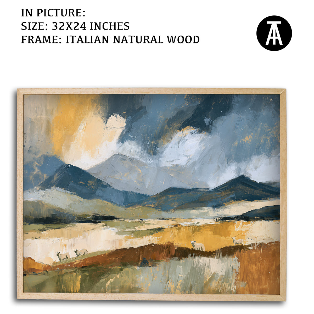 Artwork in Natural Wood Frame