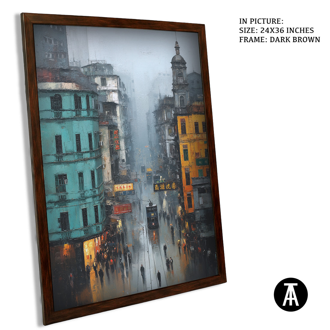 Artwork in Dark Brown Frame