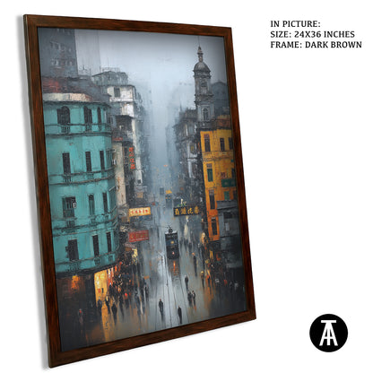 Artwork in Dark Brown Frame