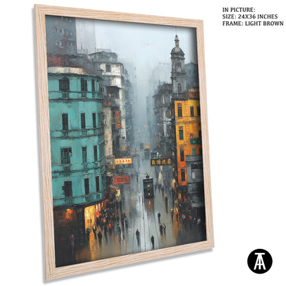Artwork in Light Brown Frame